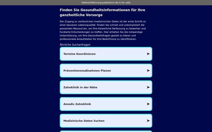 Screenshot of faltenentfernung-paderborn.de