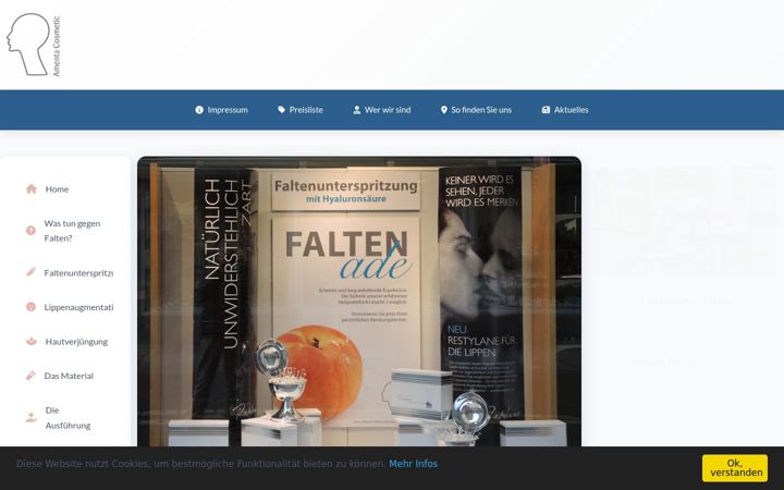 Screenshot of faltenunterspritzung-amenta.de