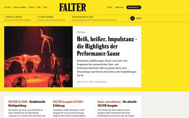 Screenshot of falter.at