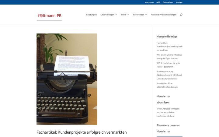 Screenshot ta' faltmann-pr.de