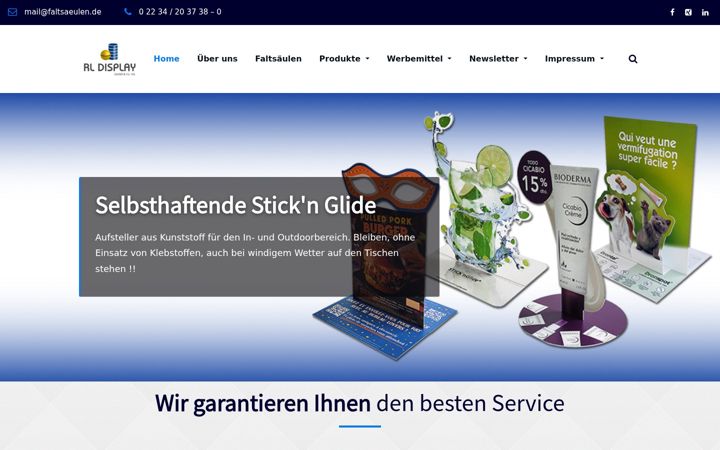 Screenshot of faltsaeulen.de