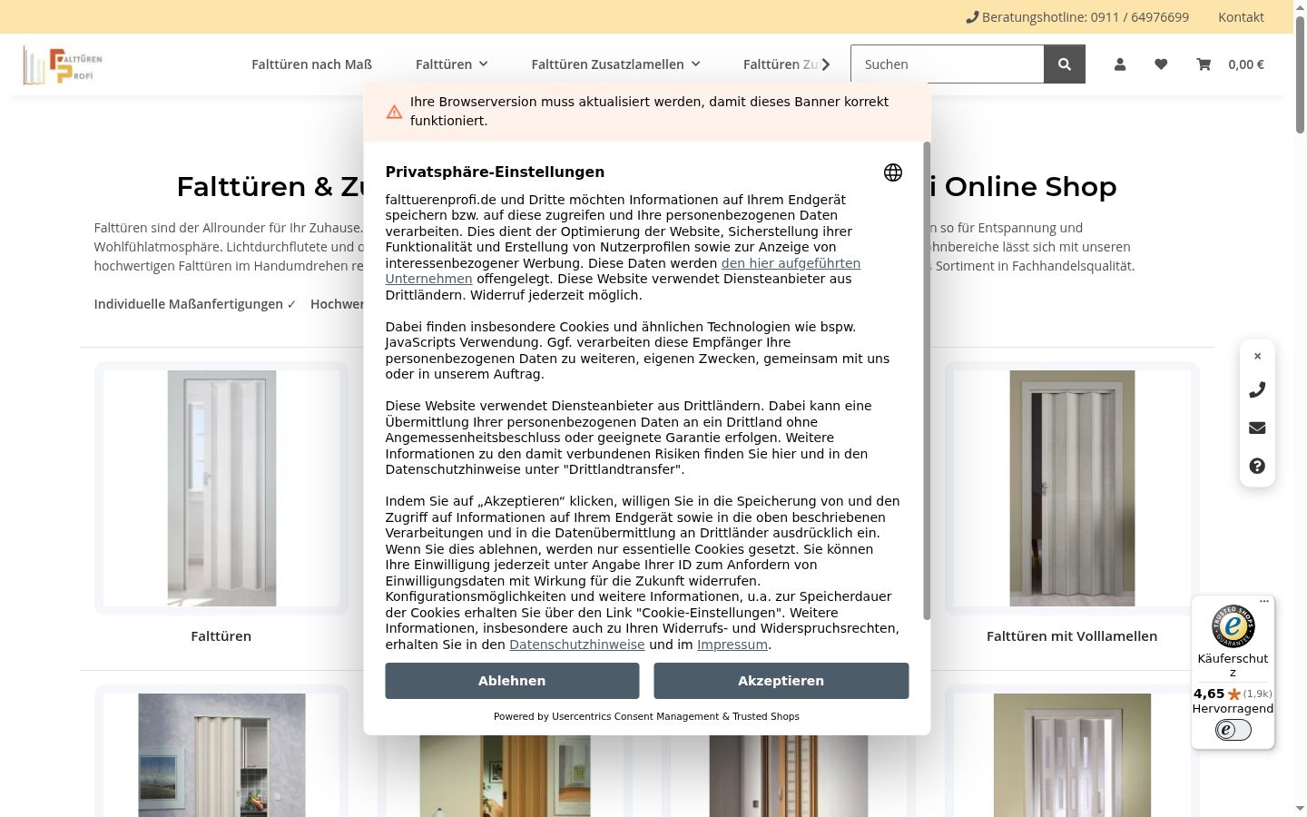 Kuvakaappaus suostumusbannerista, joka näytettiin ennen mitään vuorovaikutusta