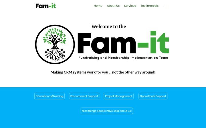 Screenshot stránky fam-it.co.uk