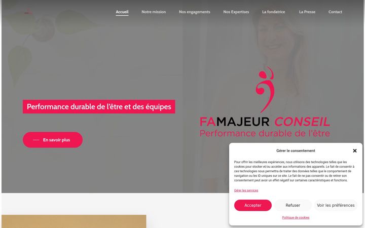 Screenshot of famajeurconseil.fr