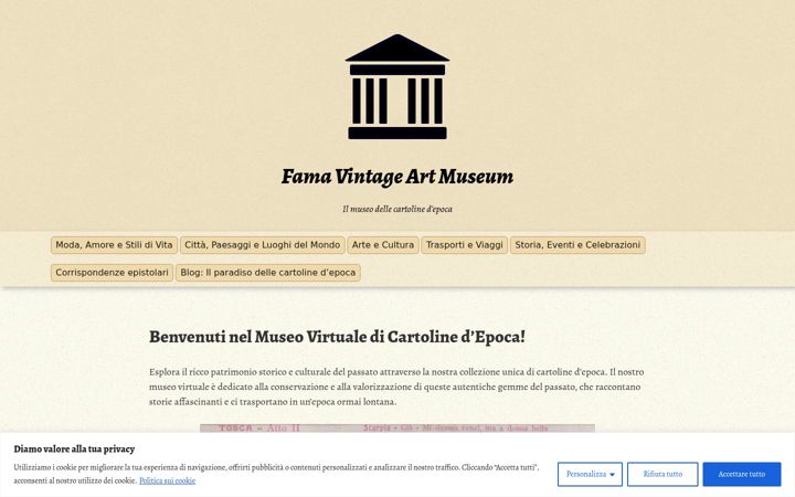 Ekrānuzņēmums no famamuseum.it