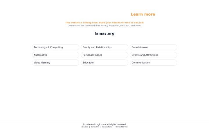Screenshot of famas.org