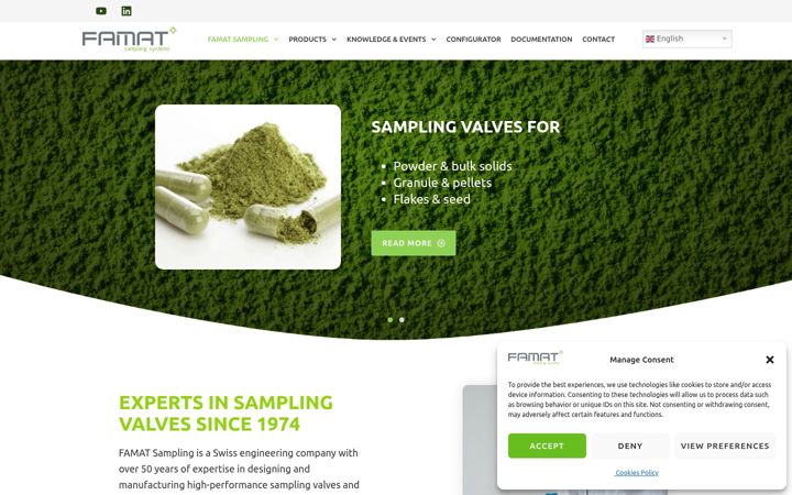 Screenshot of famat-sampling.com