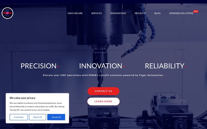 Screenshot of famatechnology.com