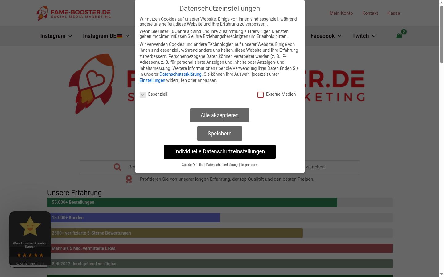 Screenshot tal-banner tal-kunsens muri qabel kwalunkwe interazzjoni