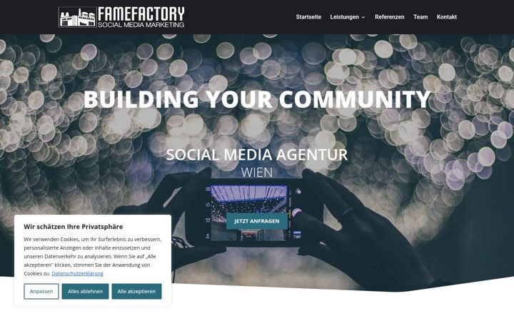 Screenshot of famefactory.at