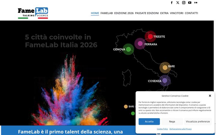 Screenshot of famelab-italy.it