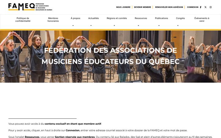 Screenshot of fameq.org