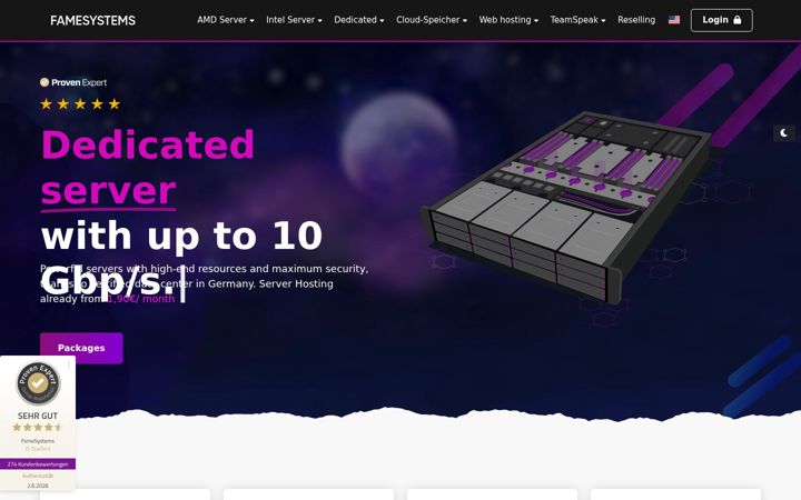 Screenshot ta' famesystems.de