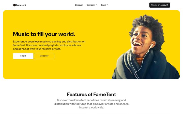 Screenshot of fametent.com