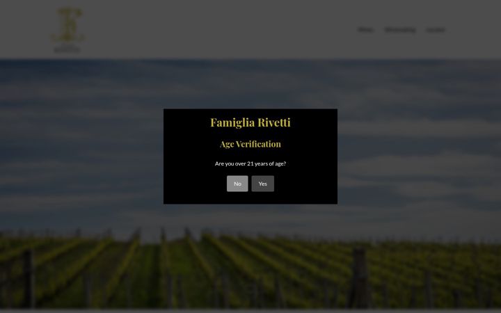 Screenshot of famigliarivettiwines.com