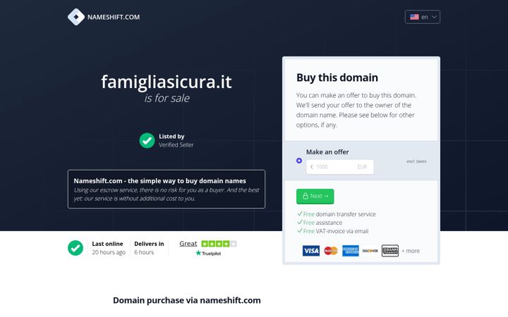 Skärmbild av famigliasicura.it
