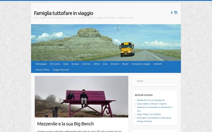 Screenshot of famigliatuttofareinviaggio.com