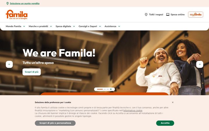 Screenshot of famila.it