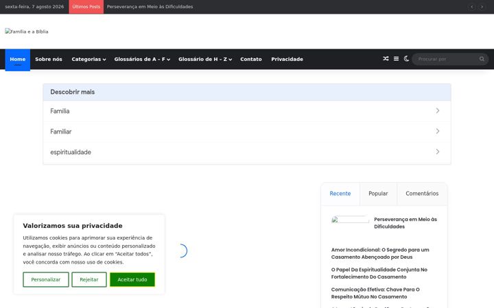 Screenshot di familiaeabiblia.com.br