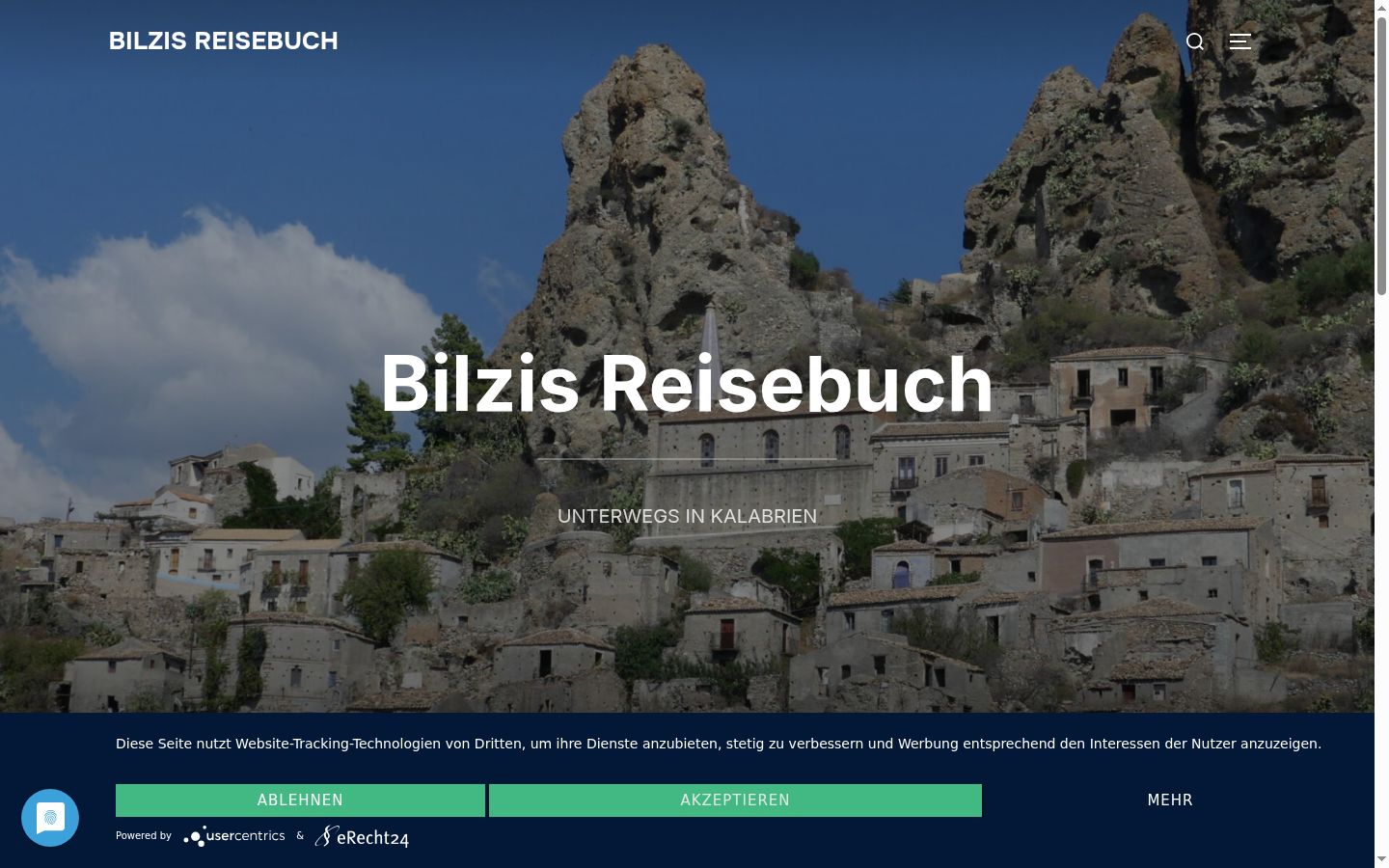 Screenshot del banner di consenso mostrato prima di qualsiasi interazione