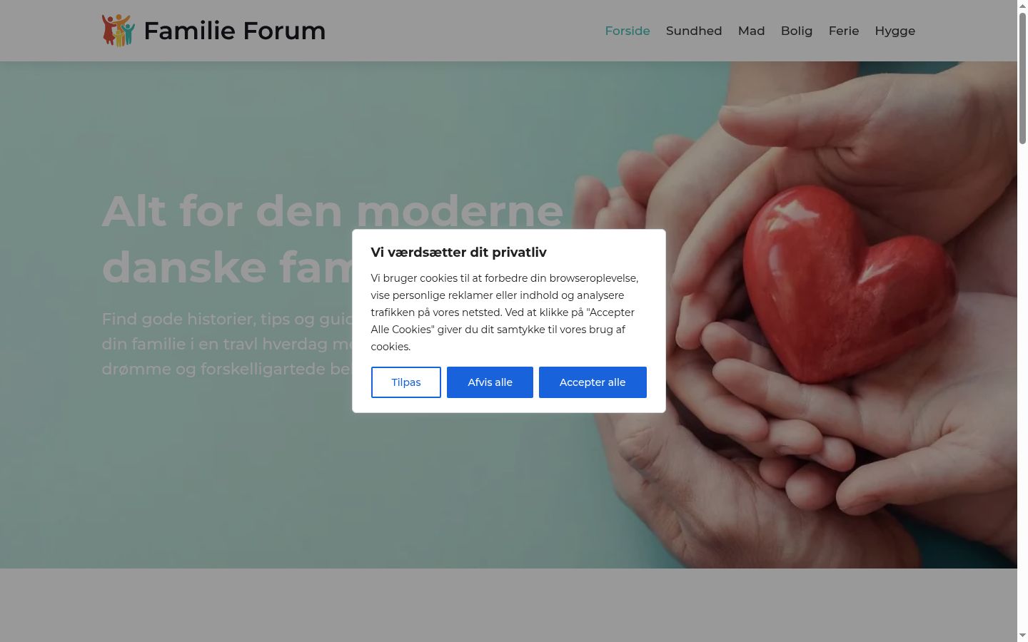 Screenshot of the consent banner shown before any interaction