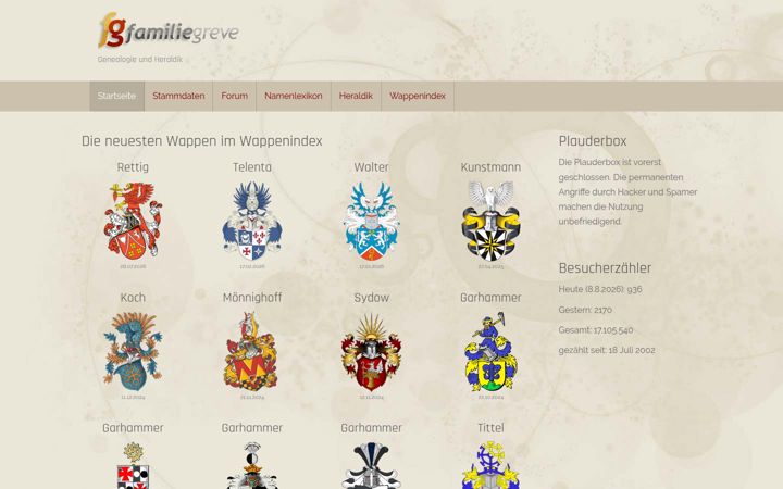 Screenshot of familie-greve.de