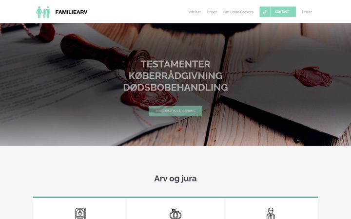Skærmbillede af familiearv.com
