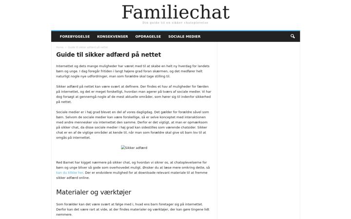 Screenshot of familiechat.dk