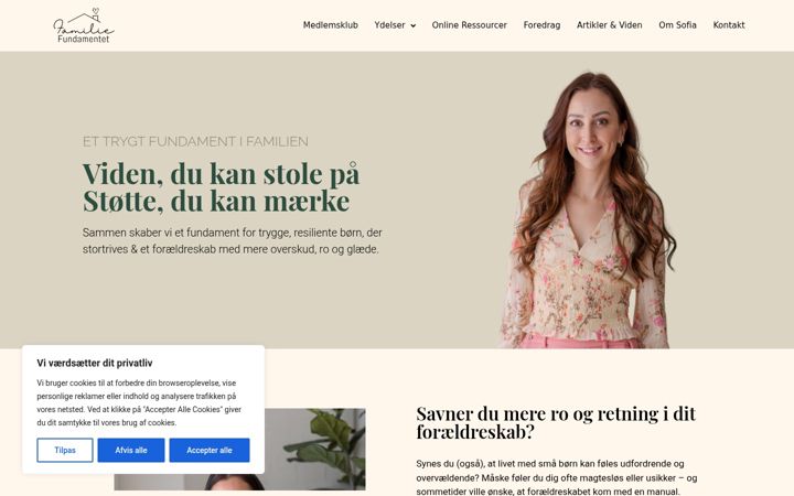 Screenshot of familiefundamentet.dk