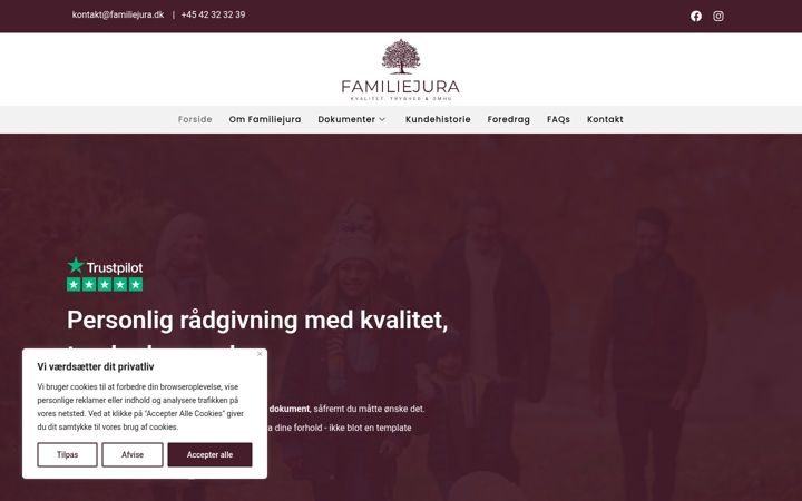 Captura de pantalla de familiejura.dk