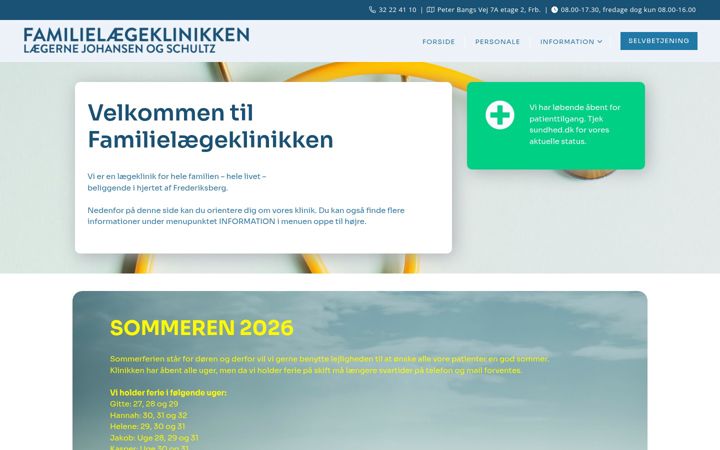 Screenshot of familielaegeklinikken.dk