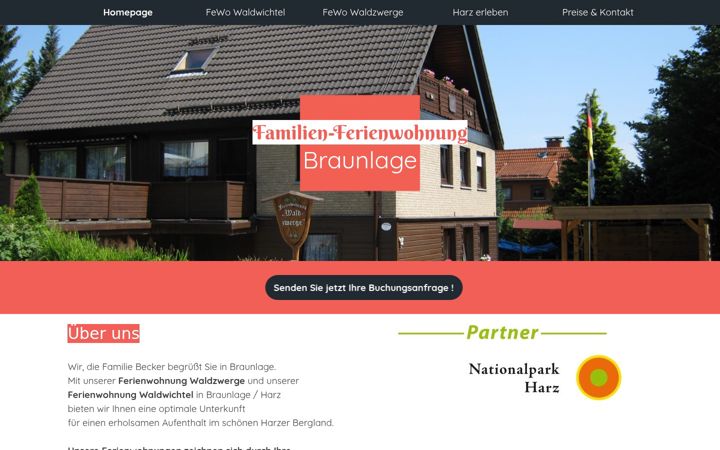 Screenshot of familien-ferienwohnung-braunlage.de