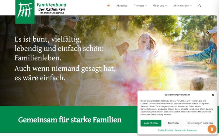 Screenshot of familienbund-augsburg.de