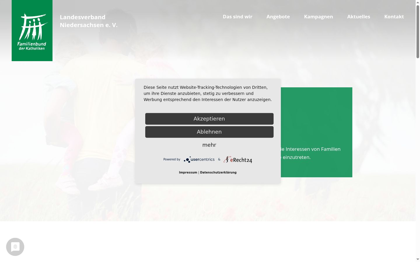 Screenshot del banner di consenso mostrato prima di qualsiasi interazione