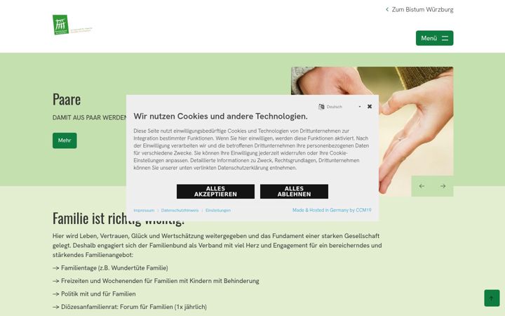 Screenshot of familienbund-wuerzburg.de