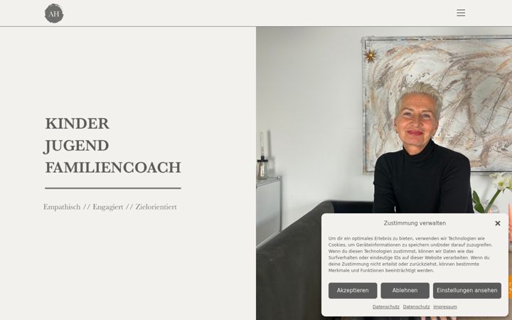 Screenshot of familiencoachanjahofmann.de