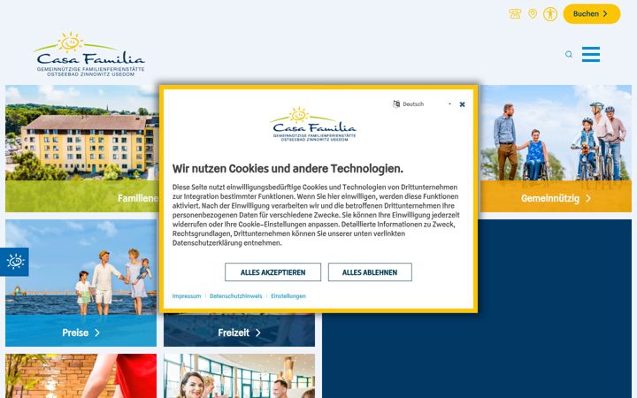 Screenshot του familienerholung-usedom.de