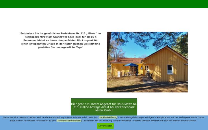 Screenshot of familienferien-in-mirow.de