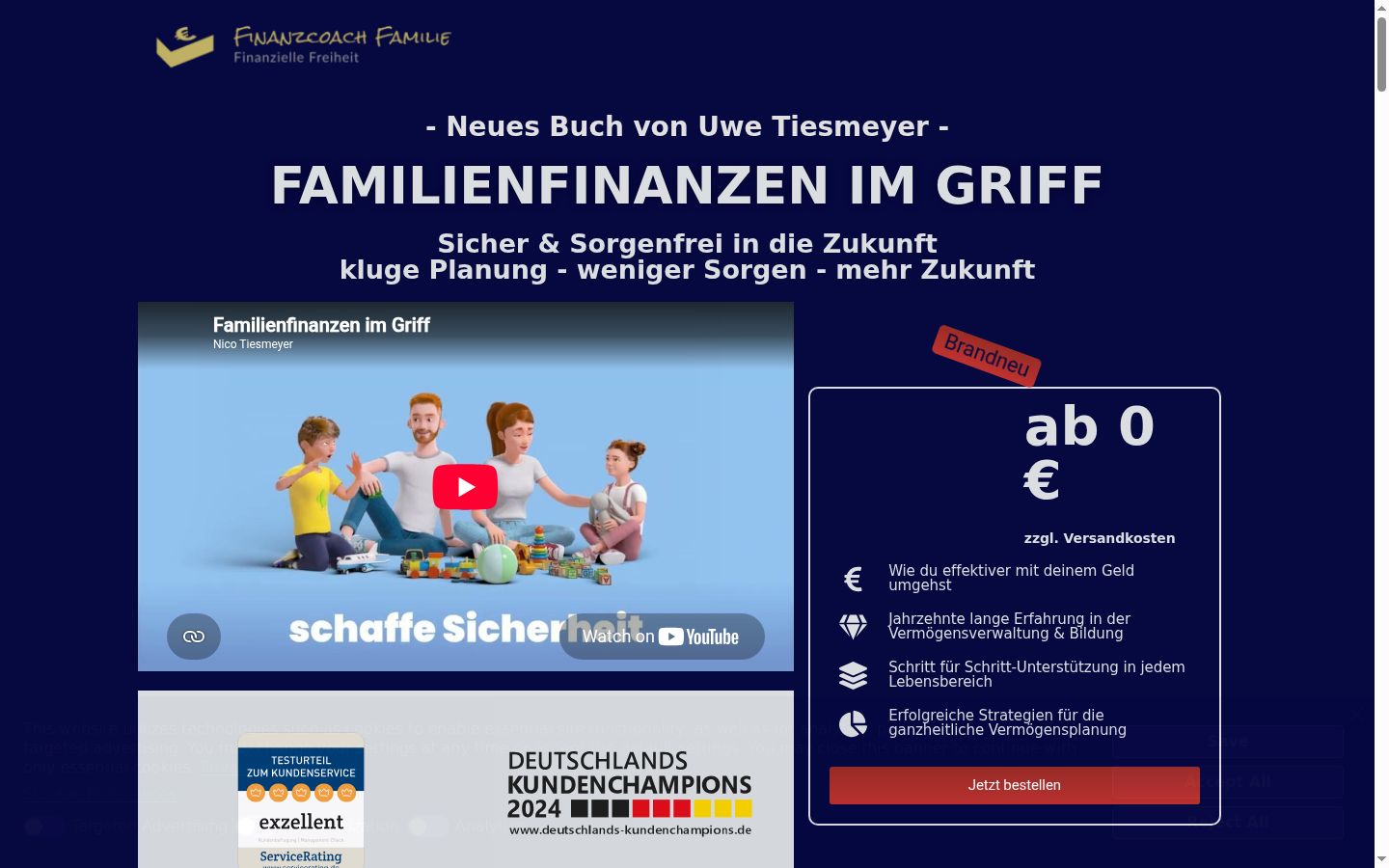 Screenshot van de toestemmingsbanner zoals getoond vóór enige interactie