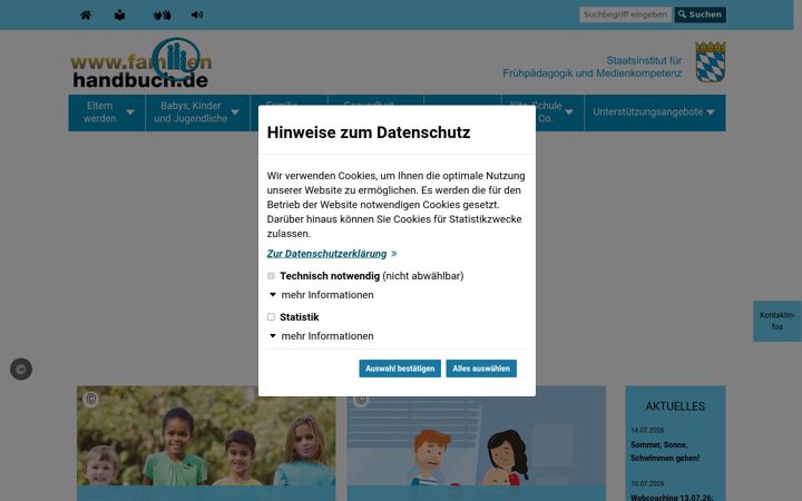 Screenshot of familienhandbuch.de