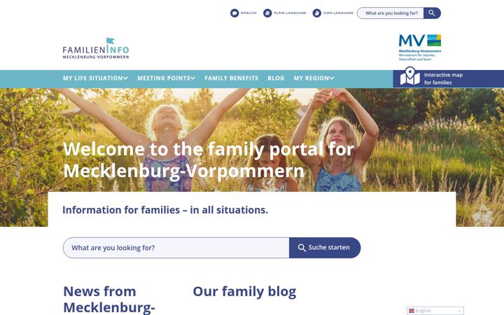 Captura de ecrã de familieninfo-mv.de