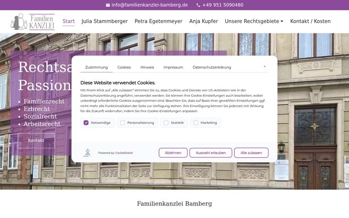 Captura de ecrã de familienkanzlei-bamberg.de