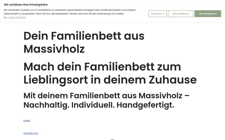Skjámynd af familienkoje.de