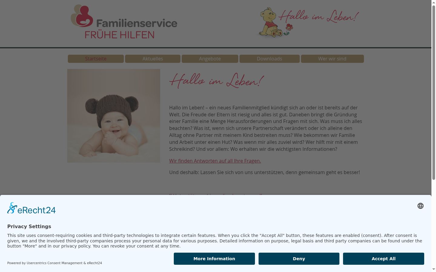 Screenshot van de toestemmingsbanner zoals getoond vóór enige interactie