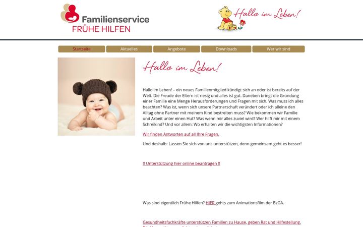 Snimka zaslona za familienservice-vogelsbergkreis.de