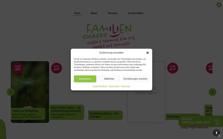 Snimka zaslona za familiensnacks.de