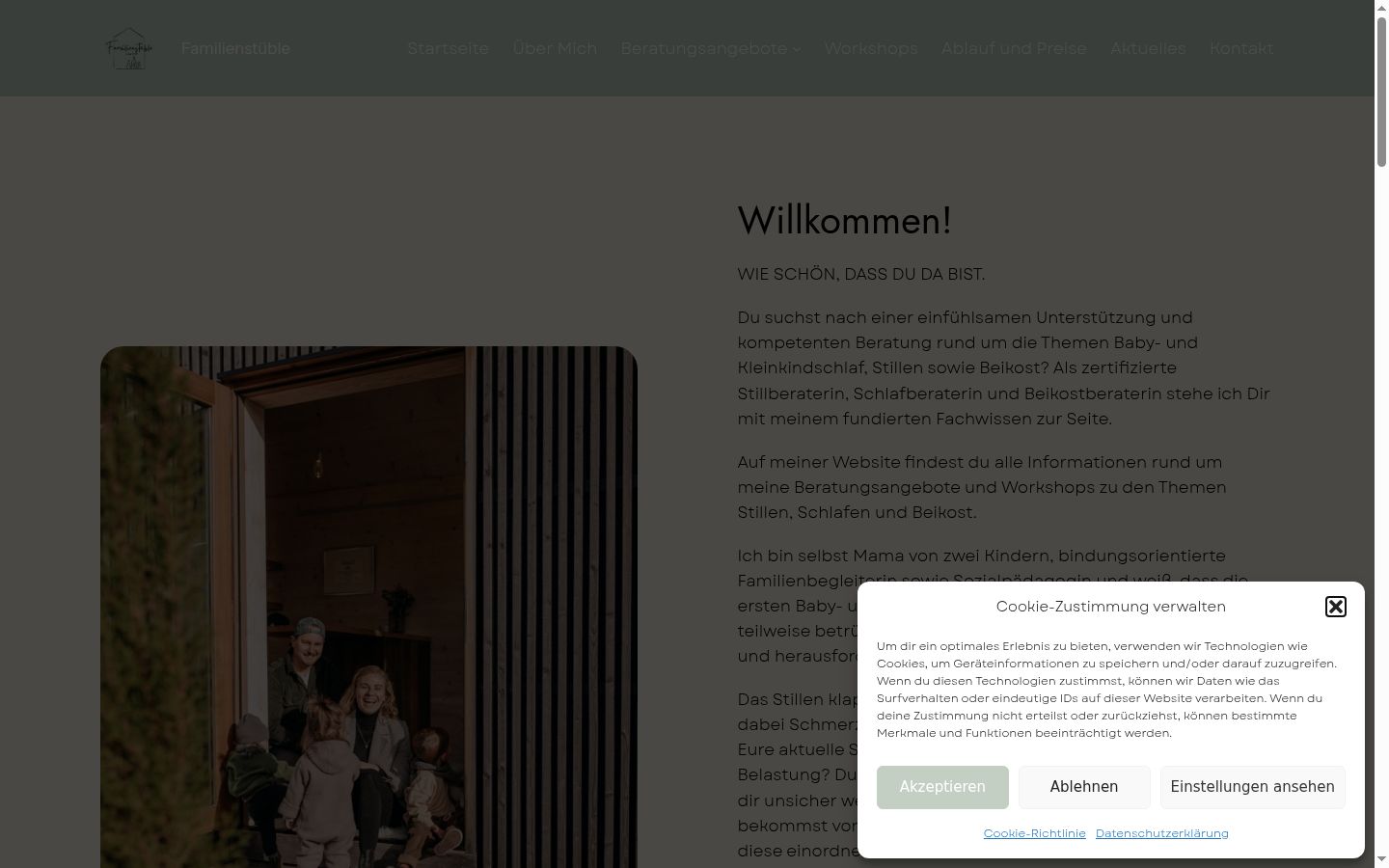 Screenshot van de toestemmingsbanner zoals getoond vóór enige interactie
