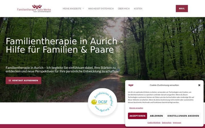 Snimka zaslona za familientherapie-aurich.de