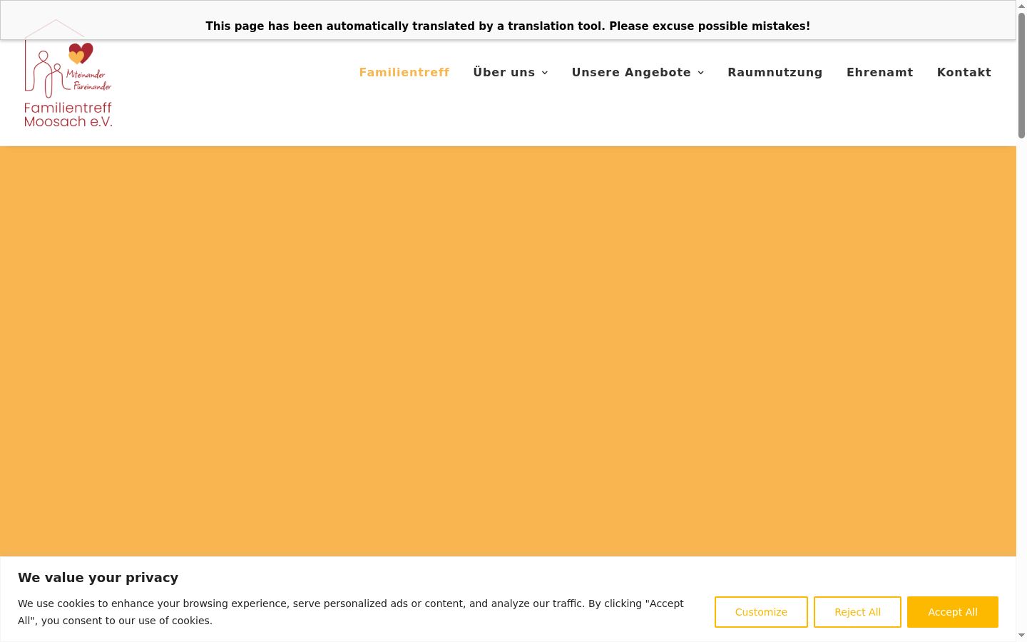 Captura de pantalla del banner de consentimiento mostrado antes de cualquier interacción