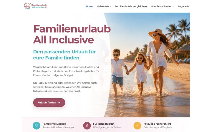 Snimka zaslona za familienurlaub-all-inclusive.de